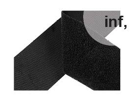 Nízkoprofilový suchý zips háčik + plyš šírka 50 mm jemný
