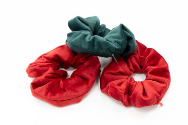 Gumička scrunchie s vreckom