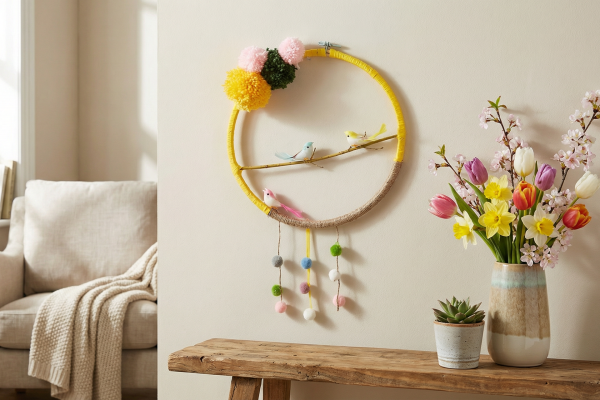 Ako vyrobiť veselý veniec s vtáčikmi