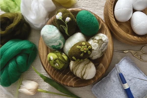 Plstené veľkonočné vajíčka